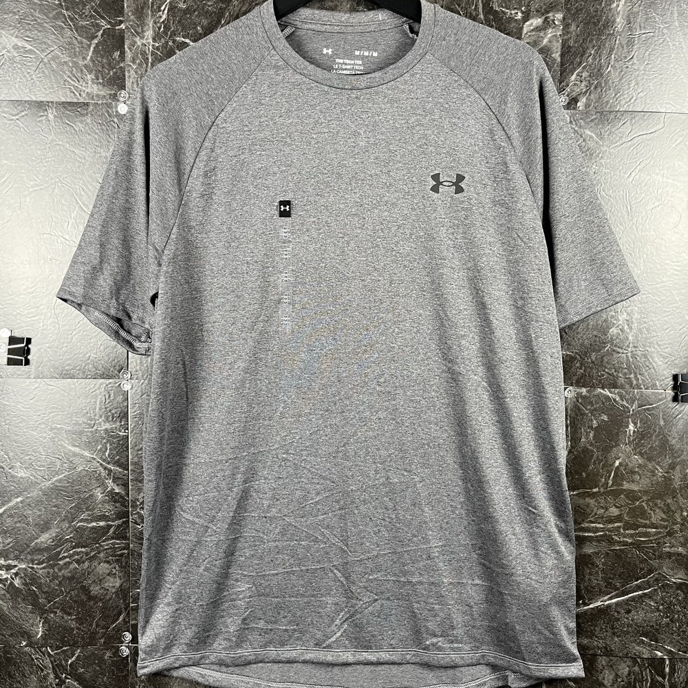 Under Armour Men's Grey Running Tech Shirt Medium -New